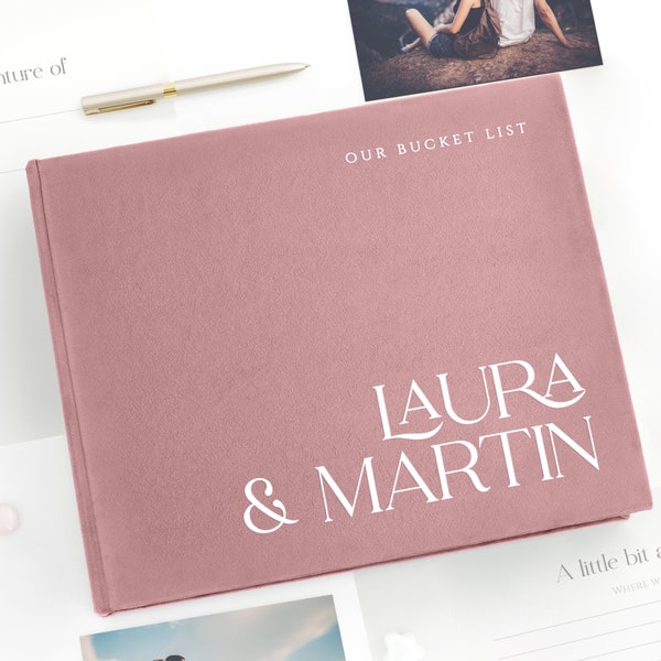 Personalized Bucket List Journal for Couples, Custom Adventure Book, Travel Scrapbook Album, Best Gift for Weddings, Anniversary, Engagement