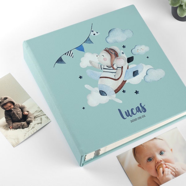 Baby Photo Album, Personalized Baby Memory Book, Self-adhesive Baby Boy Scrapbook Album, Baby Birthday Gift, Best Baby Shower Gift