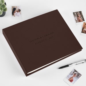 Instax Wedding Guest Book | Personalized Leather Photo Album for all Instant Photos | Photo Booth Book for 2x6, 4x6 Pictures