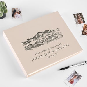Hochzeitsgästebuch, Custom Design Eco Leder Foto-Gästebuch, Hochzeitsfotoalbum für alle Instant Film Größen Mini Wide Square 4x6 2x6 usw.