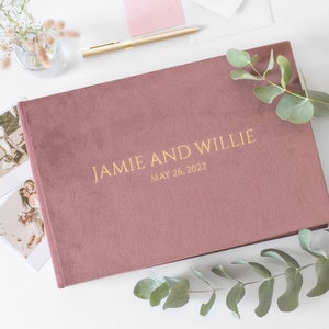 Wedding Guest Book Alternative | Personalized Instax Mini Guestbook | Blush Pink +30 Color Options | Photo Booth Book for 2x6 & 4x6 Photos