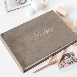 Wedding Guest Book Alternative | Personalized Photo Guestbook for all Instant Films | Instax Mini Square Wide etc. | Velvet Photo Booth Book