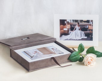 Luxury Folio Box with 20 Acid free Slip-in Matts, A Set of 20 Matted Photographs and Box