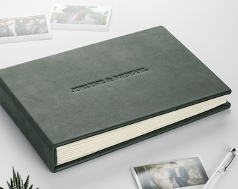 Leather Instant Guest Book, Wedding Photo Album for All Instant Film Sizes Mini Wide Square 4x6 2x6 etc.