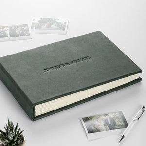 Leather Instant Guest Book, Wedding Photo Album for All Instant Film Sizes Mini Wide Square 4x6 2x6 etc.