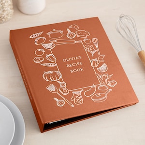 Ricettario personalizzato / Diario di cucina personalizzato / Organizzatore di ricette con copertina rigida / Raccoglitore ad anelli A4 / Regalo di cucina unico