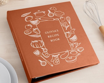 Libro de recetas personalizado / Diario de cocina personalizado / Organizador de recetas de tapa dura / Planificador de recetas con anillas / Regalo de cocina único