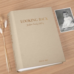 Large Traditional Book Bound Photo Album | Personalised Family Scrapbook Album | Custom Linen Photo Book | Hand Made by Arcoalbum