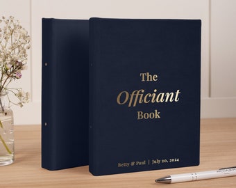 Personalized Wedding Officiant Book | Hard Cover Marriage Ceremony Book | Finest Italian Velvet Wedding Readings Book | Hand Made in Europe