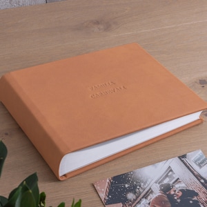 Leather Wedding Photo Album | Unique Wedding Anniversary Gift | Personalized Family Photo Book | Large Travel Scrapbook | Hand Made