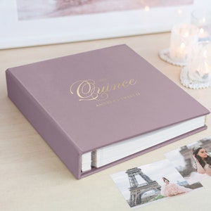 Livre d'or personnalisé d'anniversaire, livre d'or de Quinceanera, livre d'or Mis Coing, livre Sweet 16, album autocollant en velours