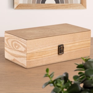 Brown Wooden Clamshell Box, Photo Album Box, Luxury Keepsake Box, Custom  Size Scrapbook Box 
