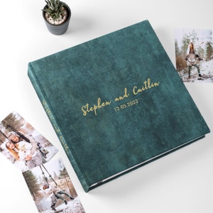 Álbum de fotos autoadesivo para casamento, álbum de recortes grande para aniversário, presente de casamento personalizado, álbum de fotos de veludo, álbum de fotos de família personalizado