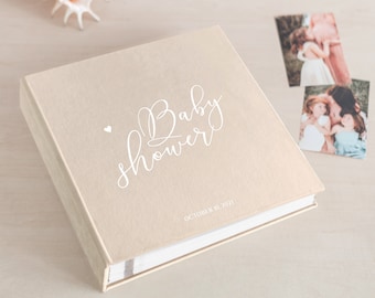 Beautiful Baby Boy White Scrapbook, Guest Book Or Photo album With Silver  Script