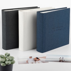 Slip In Photo Album for 200 4x6, 5x7 Photos, Personalized Photo Album with Sleeves, Embossed Eco Leather Album