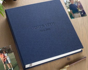 Self-Adhesive Photo Album | Large Custom Scrapbook | Modern 18th Anniversary Memory Book | Personalized Birthday Gift | Made by Arcoalbum