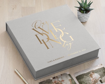 Caixa de lembranças de casamento, caixa de linho personalizada para recordações, caixa para álbum de fotos de casamento, caixa para scrapbook sob medida, caixa de presente grande feita à mão na Europa.