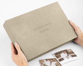 Embossed Leatherette Wedding Guest Book Alternative, Wedding Photo Album for All Instant Film Sizes Mini Wide Square 4x6 2x6 etc.