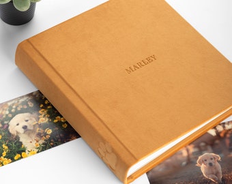 Álbum de fotos para perros / Álbum de recuerdos personalizado para mascotas / Libro conmemorativo para perros / Recuerdo con huellas de patas