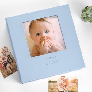 Baby Photo Album, Baby Memory Book, Baby Boy Scrapbook, Self-adhesive Baby Girl Photo Album with Photo Window