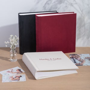 Velvet Wedding Anniversary Photo Album, Personalized Scrapbook Album, Book Bound Family Photo Album, Travel Photo Album, Large Photo Album