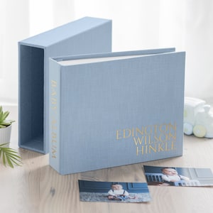 Album dei ricordi personalizzato per neonati, album fotografico per neonati, diario dei primi anni di vita di una neonata, album di ritagli per neonati in lino naturale, regalo per baby shower e neomamme