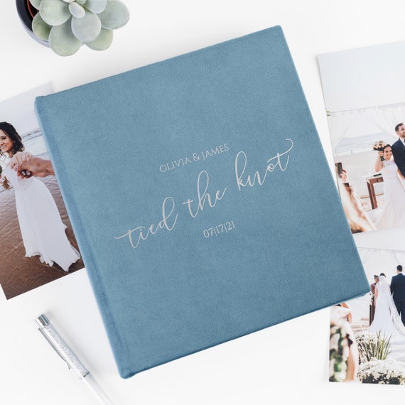 Photo Album With Sleeves for 40 400 5x7 Photos Velvet Dusty Blue