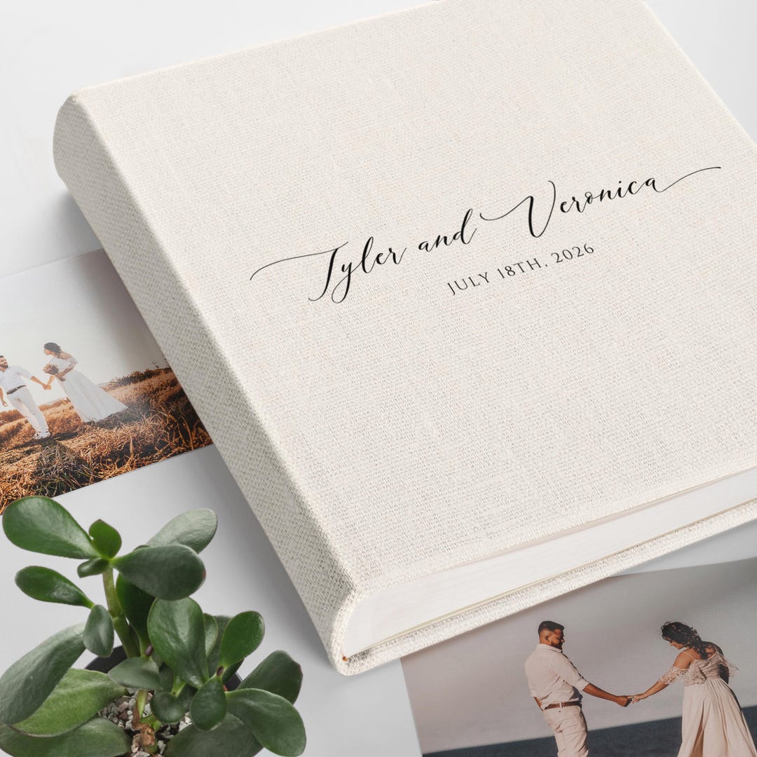 Yopih Album Fotografico Autoadesivo 28x27 cm, Scrapbook Fai da Te con 60 Pagine Bianche, Copertina in Lino, Album Foto per 10x15 13x18 20x25 cm, Regalo Famiglia Matrimonio Viaggi Cachi
