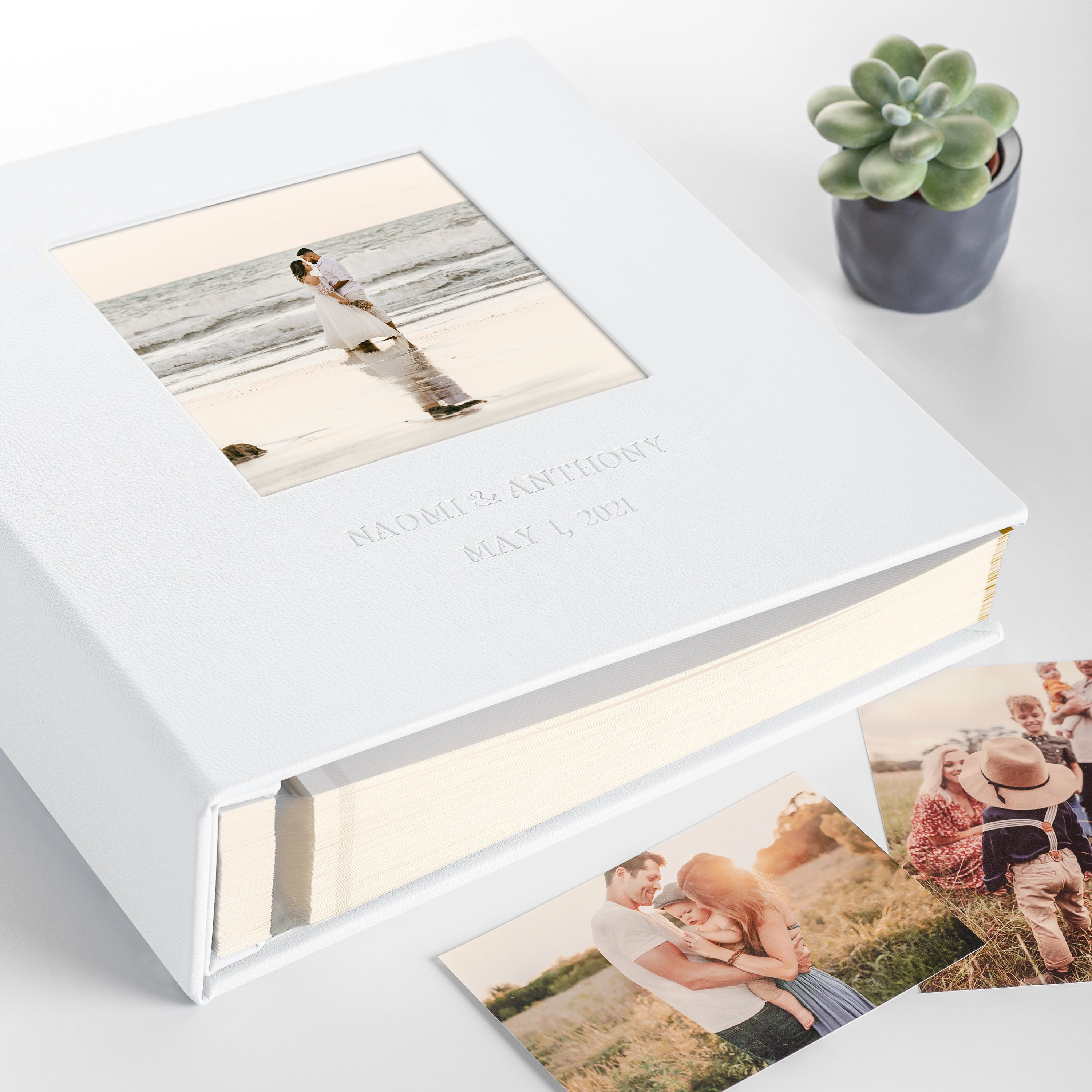 Self-Adhesive Magnetic Photo Album, Leather, for Weddings Holidays