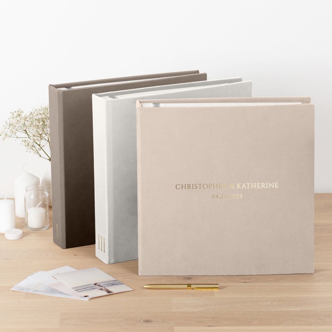 Linen Wedding Photo Album, Velvet Self Adhesive Photo Album, Extra