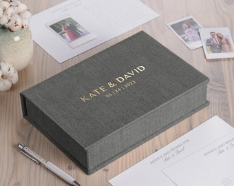 Trouwadvieskaartjes met doosje, alternatief voor een gastenboek, trouw-Mad Lib-kaartjes in een gepersonaliseerd fluwelen doosje, advieskaartjes voor een vrijgezellenfeest