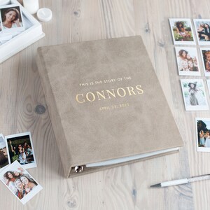 Personalized Instax Mini Photo Album, Eco Leather Ring Binder for Fujifilm Instax Mini EVO, 40, 11, 9, etc | Album for Photos up to 2.5x3.5&quot;