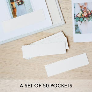 Un set di 50 tasche per tutte le dimensioni di pellicola Instax, foto quadrate larghe Instax Mini, tasche per libri degli ospiti di nozze / NON è un libro degli ospiti