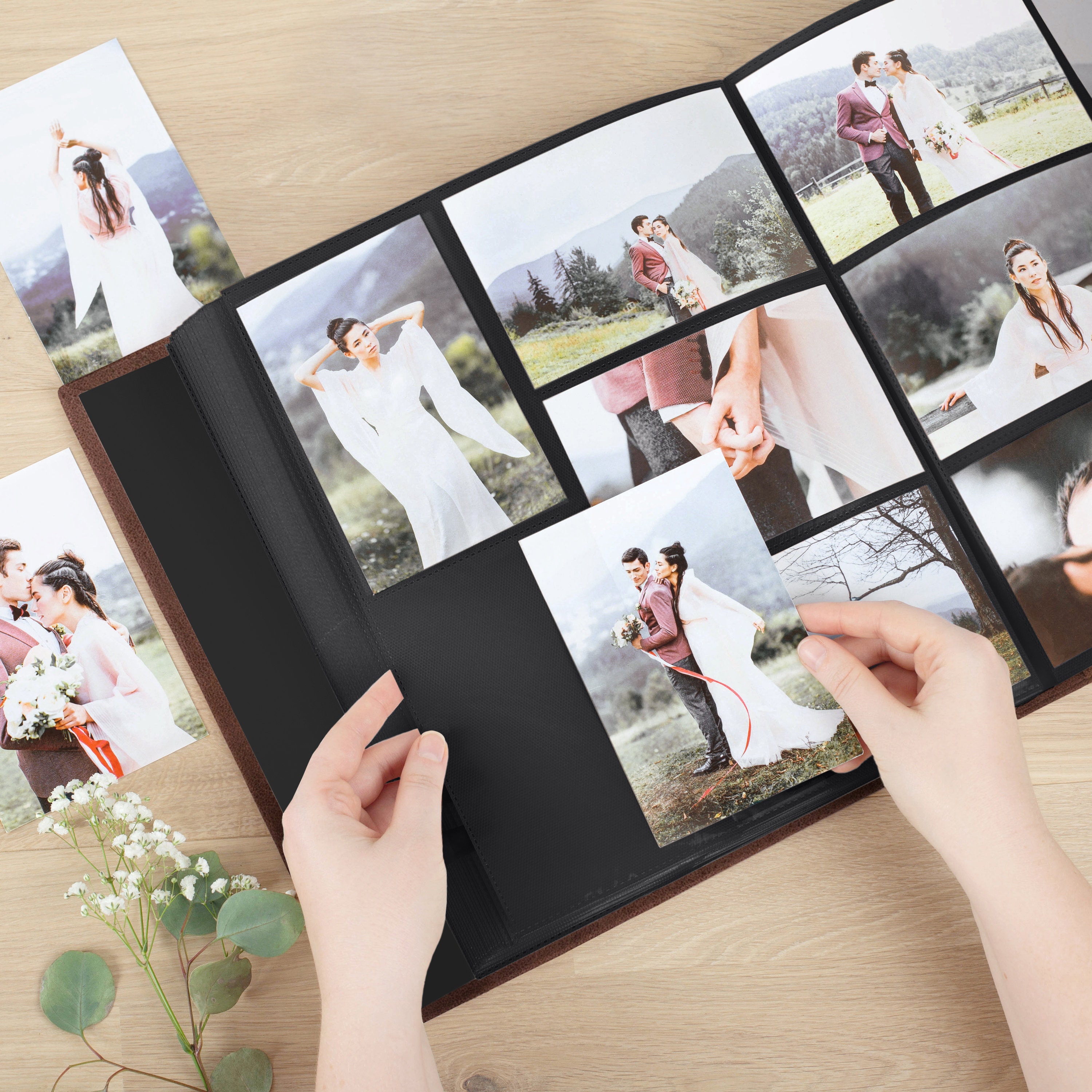 Wedding Photo Album for 8x10 Photos, Custom Slip in Photo Album for 20x25cm  Photos, Personalized Book With 8x10 Sleeves, Hand Made in Europe 