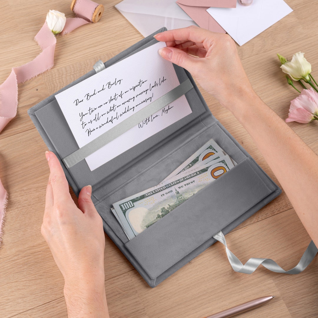 Personalized Money Envelope, Wedding Money Envelope, Velvet Cash Gift Envelope Christmas