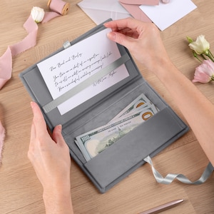 Sobre de dinero personalizado, sobre de boda, sobre de terciopelo para regalo en efectivo, para Navidad, cumpleaños, graduación, día de la madre o del padre.
