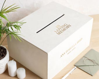 Condolence Card Holder | Funeral Card Box for Memorial Service