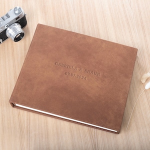 Leather Instax Guest Book, Wedding Photo Album for All Instant Film Sizes Mini Wide Square 4x6 2x6 etc., Personalized Photo Booth Album