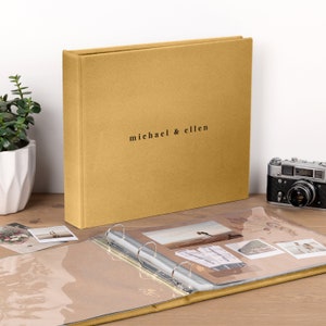 Álbum de recortes personalizado de 12 x 12 / Álbum de fotos ecológico de Macao / Álbum de fotos de viaje de estilo vintage / Álbum de fotos grande de 3 anillos