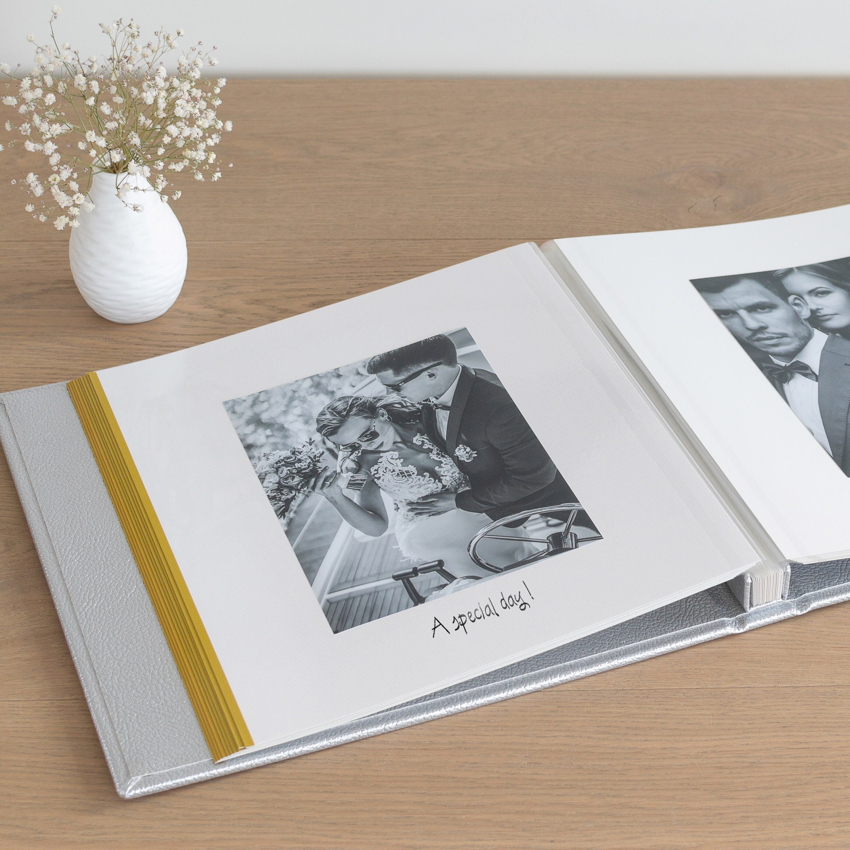 Album Photo Mariage Plaqué Argent - Cadre Cœur, 80 Photos 10x15cm, 17.1cm Hauteur