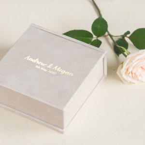Wedding Ring Box, Ring Bearer Box with Removable Wedding Ring Pillow, Custom Velvet Ring Box Made by Arcoalbum
