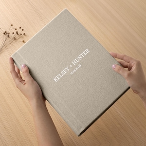 Personalized Photo Album with Sleeves | Custom Slip-In 4x6 Photo Book | Holds 300 Photos | Cashmere Fabric Cover | Keepsake Memory Album
