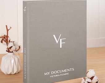 A4 or US Letter Family Document Folder with Sleeves | Personalized Organizer for Certificates & Documents | Custom Document Holder Book