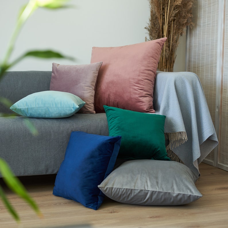 Blue Velvet Pillow Case Navy Blue Velvet Throw Pillow Cover Etsy