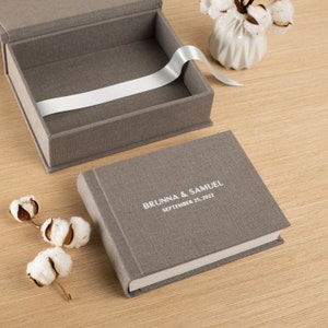 Wedding LayFlat Photo Album | Bespoke Flush Mount Photo Book |  Linen Lay Flat Album with Box | Photos Printed Directly on Ultra Thick Pages