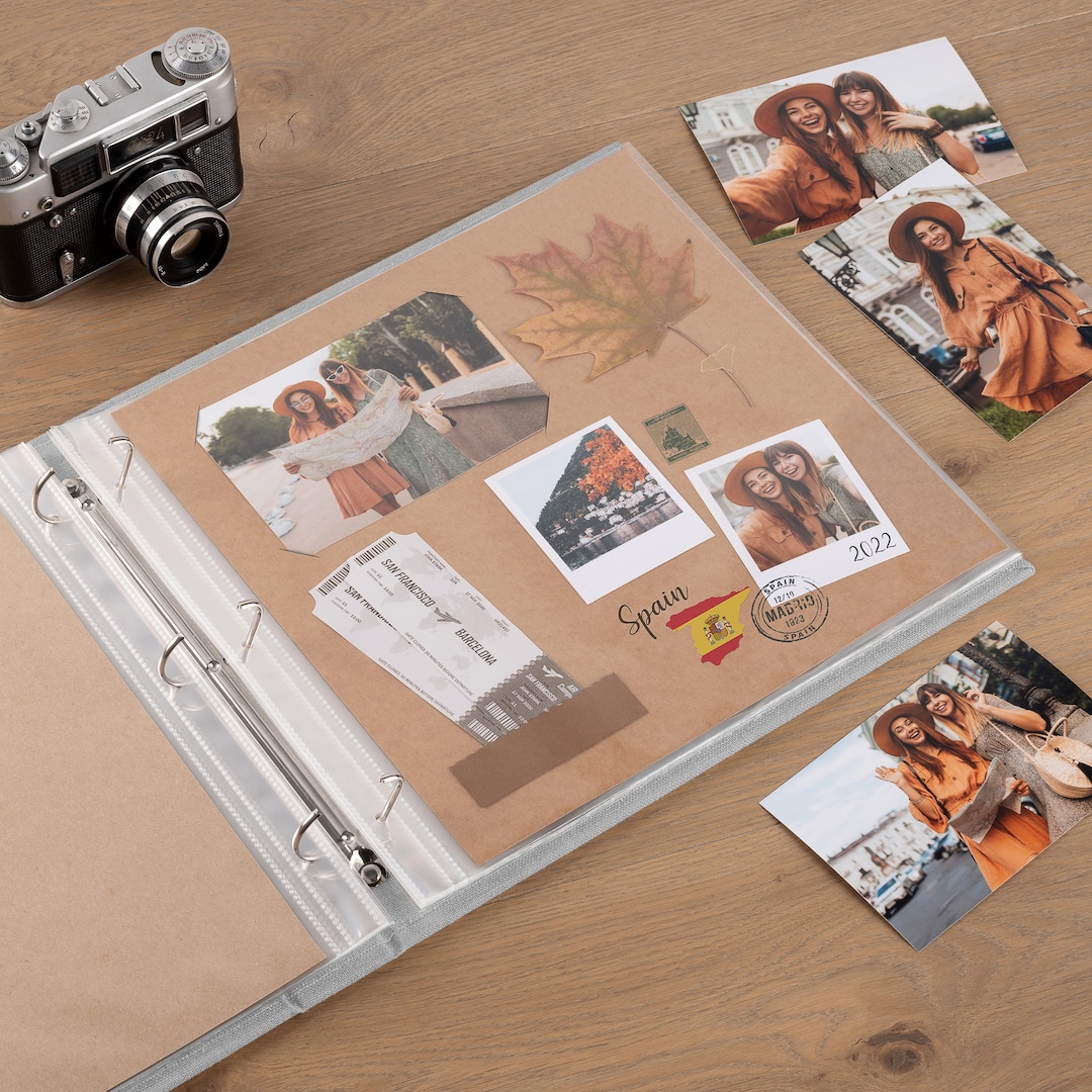 12x12 Linen Personalized Scrapbook Album Rustic Family Photo