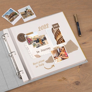 Álbum de recortes personalizado con páginas autoadhesivas, álbum de fotos de viaje estilo vintage, álbum grande de boda para 3 anillos, álbum de fotos familiar.