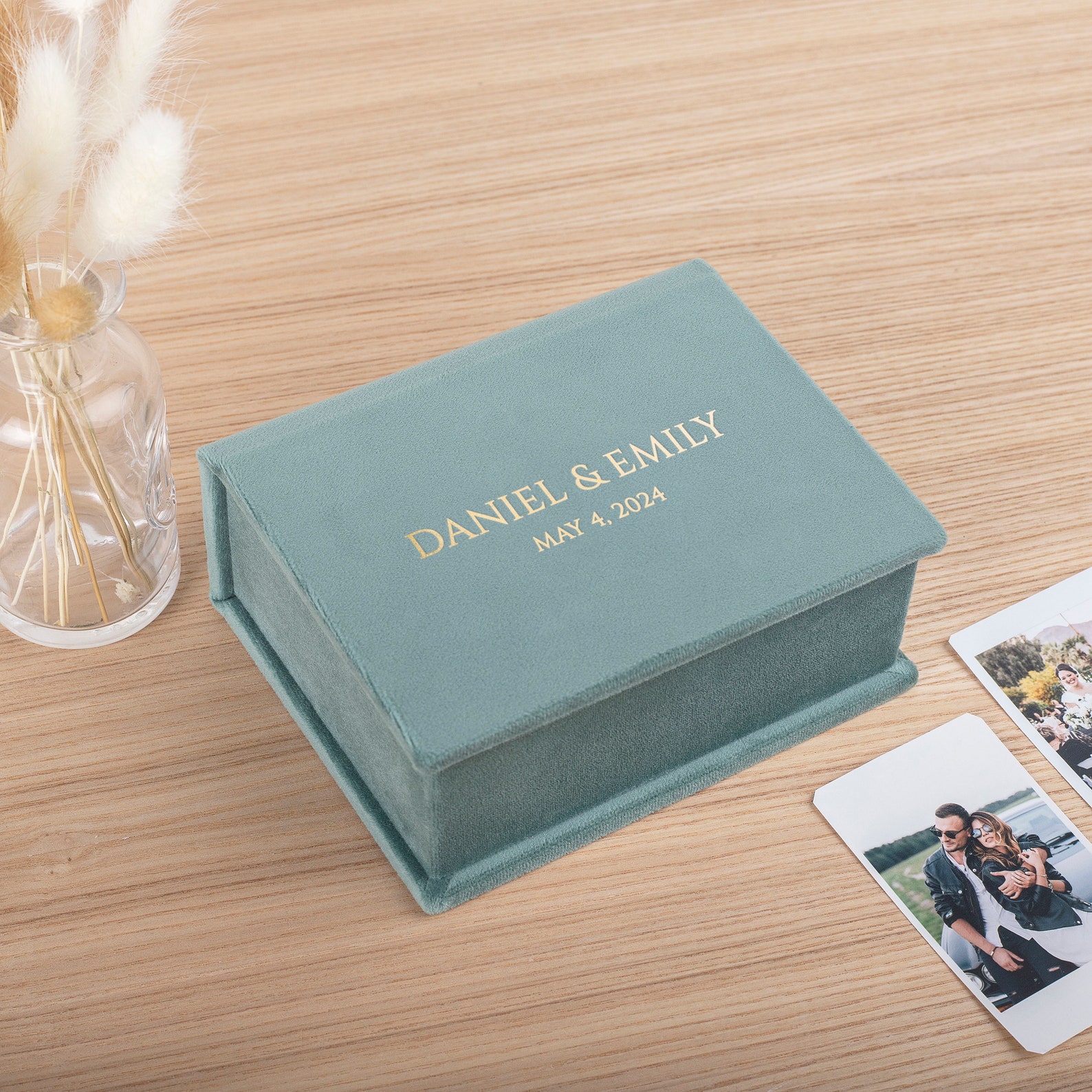 Luxurious Velvet Photo Box for Instant Photos | Custom Keepsake Case ...