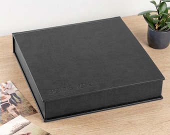 Gepersonaliseerde trouwherinneringsdoos | Op maat gemaakte herinneringsdoos voor foto's en aandenken | Opbergdoos voor trouwfotoalbums | Uniek huwelijksgeschenk
