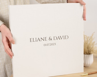 Álbum de fotos de boda extragrande / Álbum de fotos familiar XXL personalizado / Álbum de recortes de lino / Álbum de estilo tradicional hecho a mano en Europa